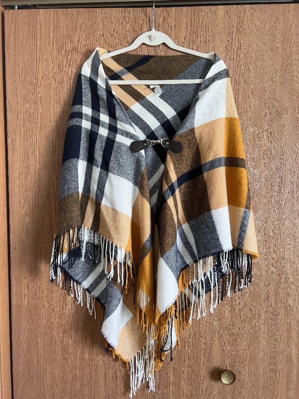 Christopher & Banks Plaid Poncho Wrap